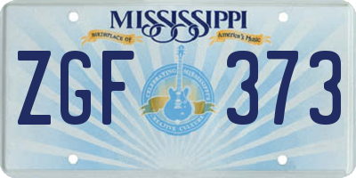MS license plate ZGF373