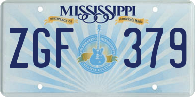 MS license plate ZGF379
