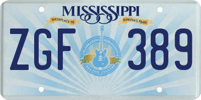 MS license plate ZGF389