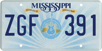 MS license plate ZGF391