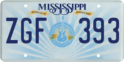 MS license plate ZGF393