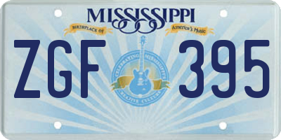 MS license plate ZGF395