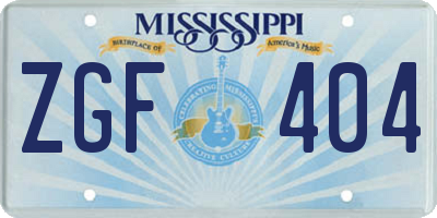 MS license plate ZGF404