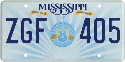 MS license plate ZGF405