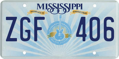 MS license plate ZGF406