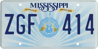 MS license plate ZGF414