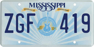 MS license plate ZGF419