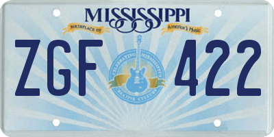 MS license plate ZGF422