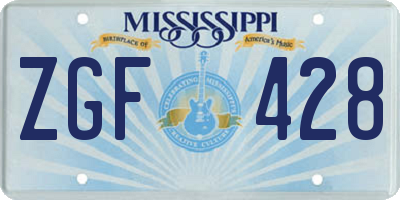 MS license plate ZGF428