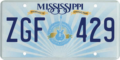 MS license plate ZGF429