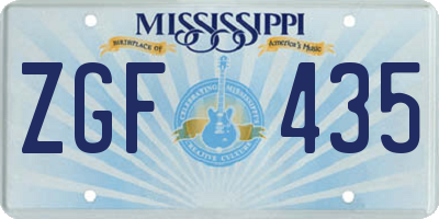 MS license plate ZGF435