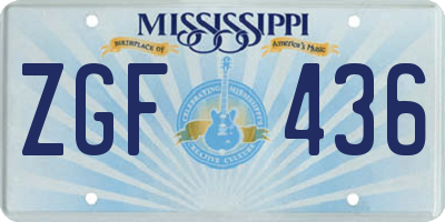 MS license plate ZGF436
