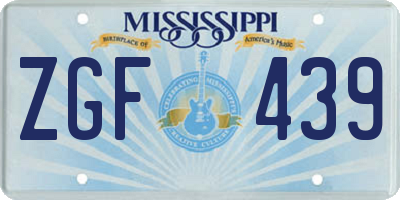 MS license plate ZGF439