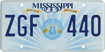 MS license plate ZGF440