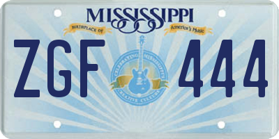 MS license plate ZGF444