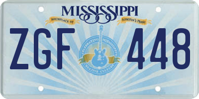 MS license plate ZGF448