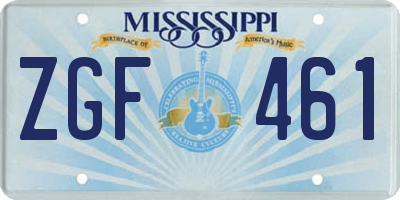 MS license plate ZGF461
