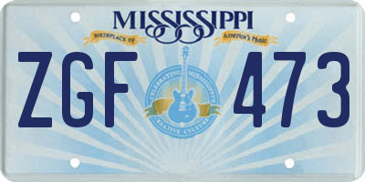 MS license plate ZGF473