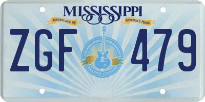 MS license plate ZGF479