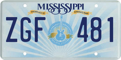 MS license plate ZGF481