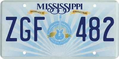 MS license plate ZGF482