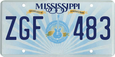 MS license plate ZGF483