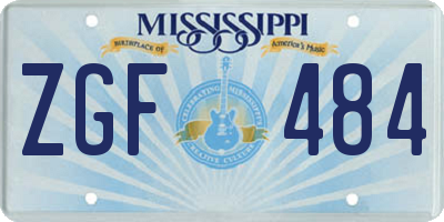 MS license plate ZGF484