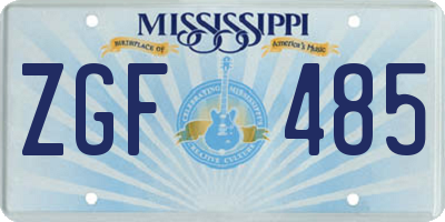 MS license plate ZGF485