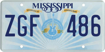 MS license plate ZGF486
