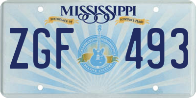 MS license plate ZGF493