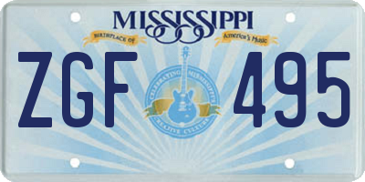 MS license plate ZGF495