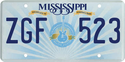 MS license plate ZGF523