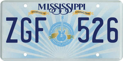 MS license plate ZGF526