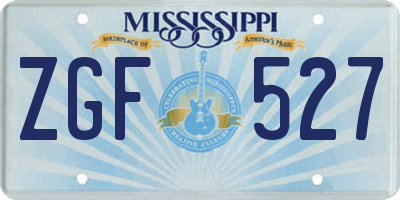 MS license plate ZGF527