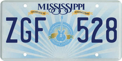MS license plate ZGF528