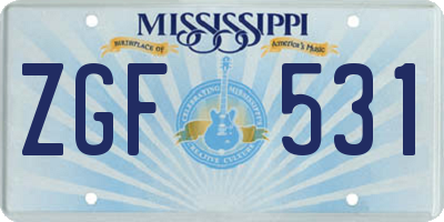 MS license plate ZGF531