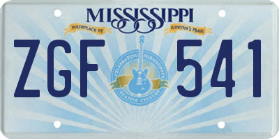MS license plate ZGF541