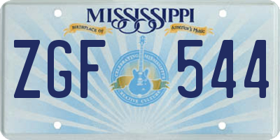 MS license plate ZGF544