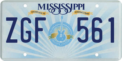 MS license plate ZGF561