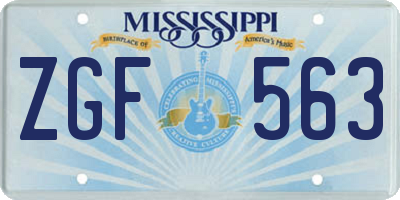 MS license plate ZGF563
