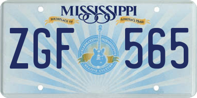 MS license plate ZGF565