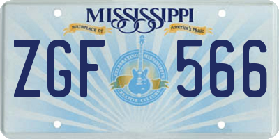 MS license plate ZGF566