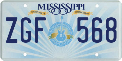 MS license plate ZGF568