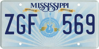 MS license plate ZGF569