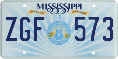 MS license plate ZGF573