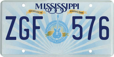 MS license plate ZGF576