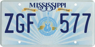 MS license plate ZGF577