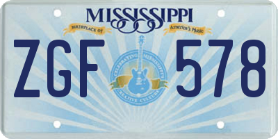 MS license plate ZGF578