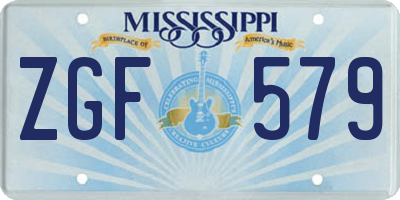 MS license plate ZGF579