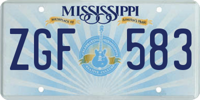 MS license plate ZGF583